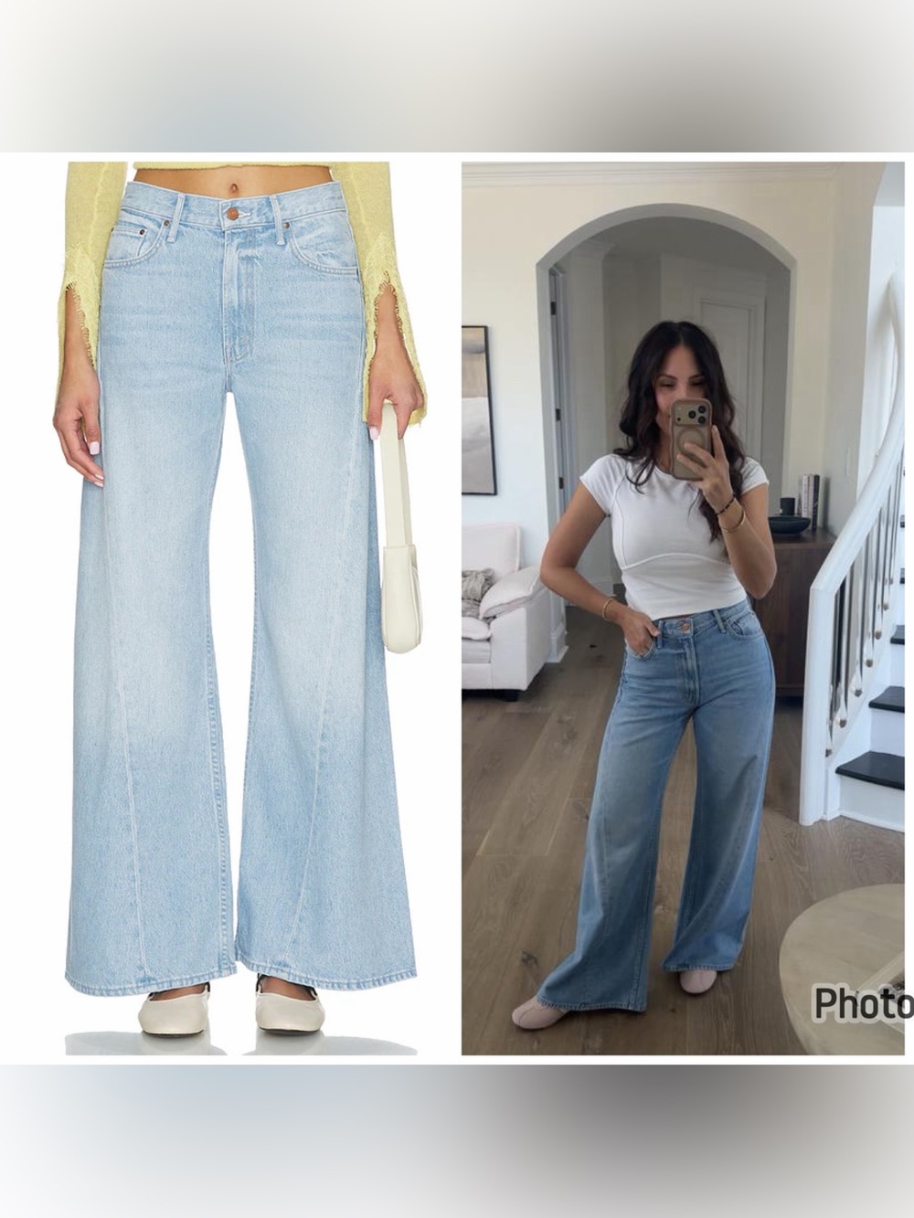 MOTHER Snacks! The Lemon Twist Sneak Jeans in Munchies Blue Wide Leg Size 28